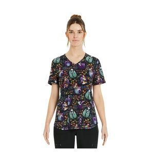 NWT Nightmare Before Christmas Alive With Love Women’s V-Neck Print Scrub Top